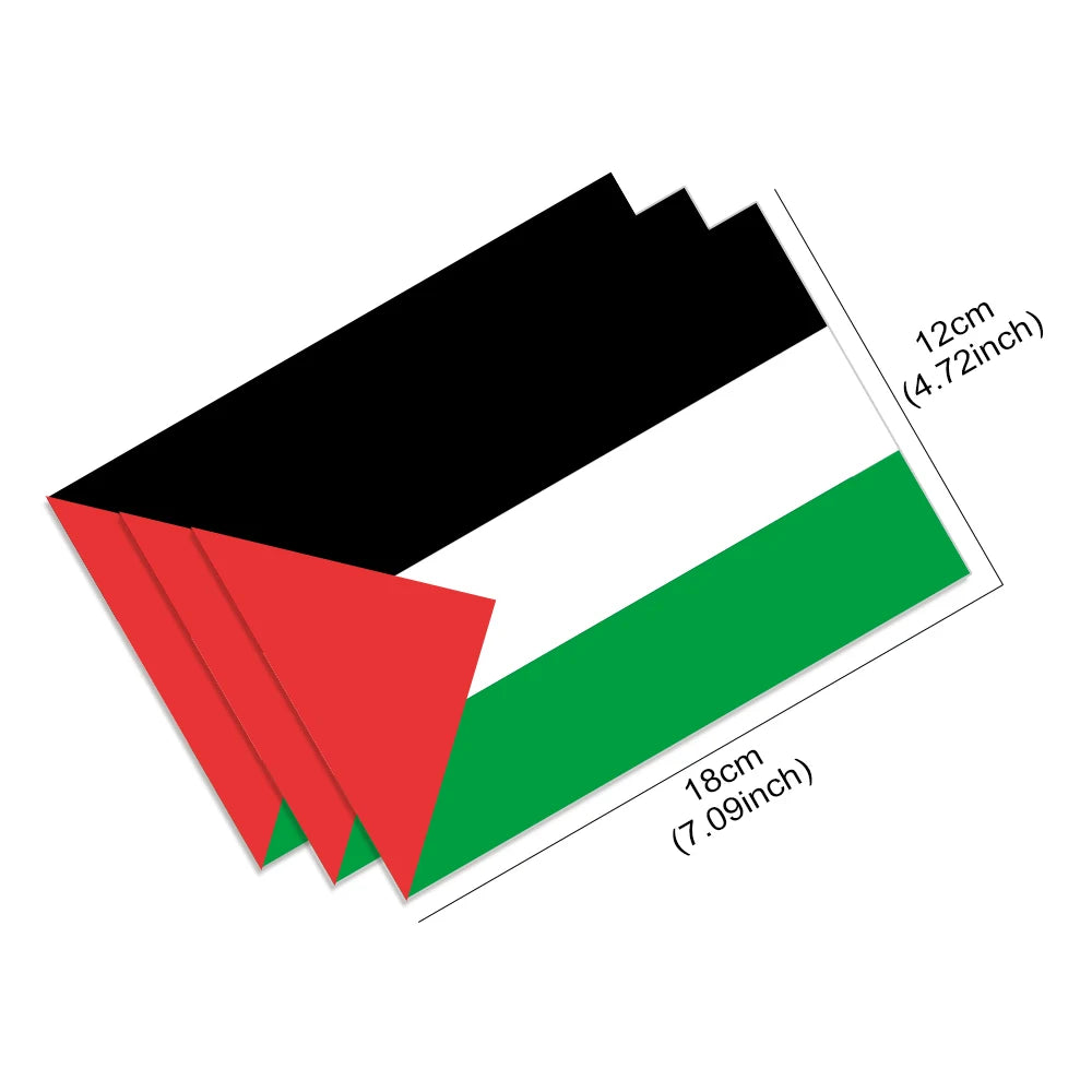 3-teiliges Palästina-Flaggen-Aufkleberset – Vinyl-Sticker für Auto, Fenster, Laptop & mehr